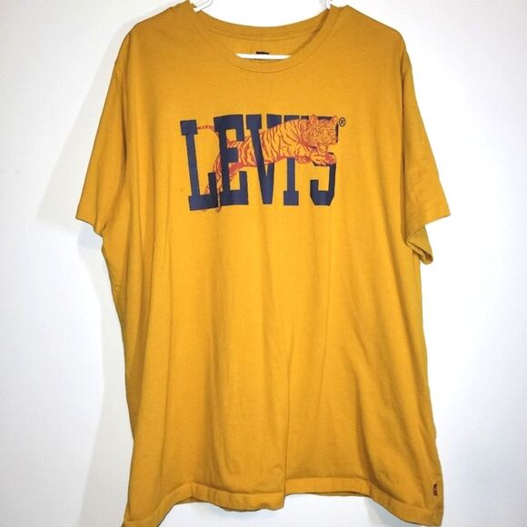 Levi's Men's Mustard Yellow Tiger T-Shirt XXL - Picture 1 of 7